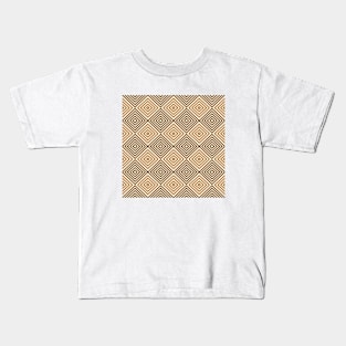 Brown Illusion Geometric Patterns Kids T-Shirt